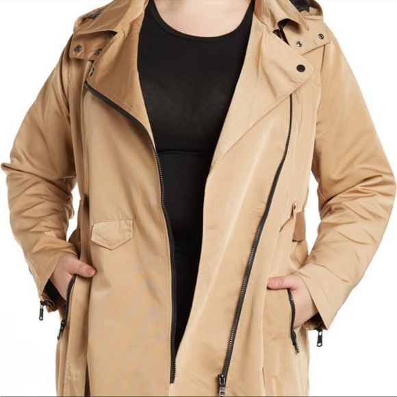 Avec Les Filles Belted Moto Rain Jacket - Picture 2 of 6